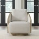 preview thumbnail 1 of 16, Liberty Furniture Nora Upholstered Swivel Accent Chair -Light Brown, Dark Brown - Width 32" x Depth 35" x Height 32" Light Brown Frame, Nathan Ginger Fabric