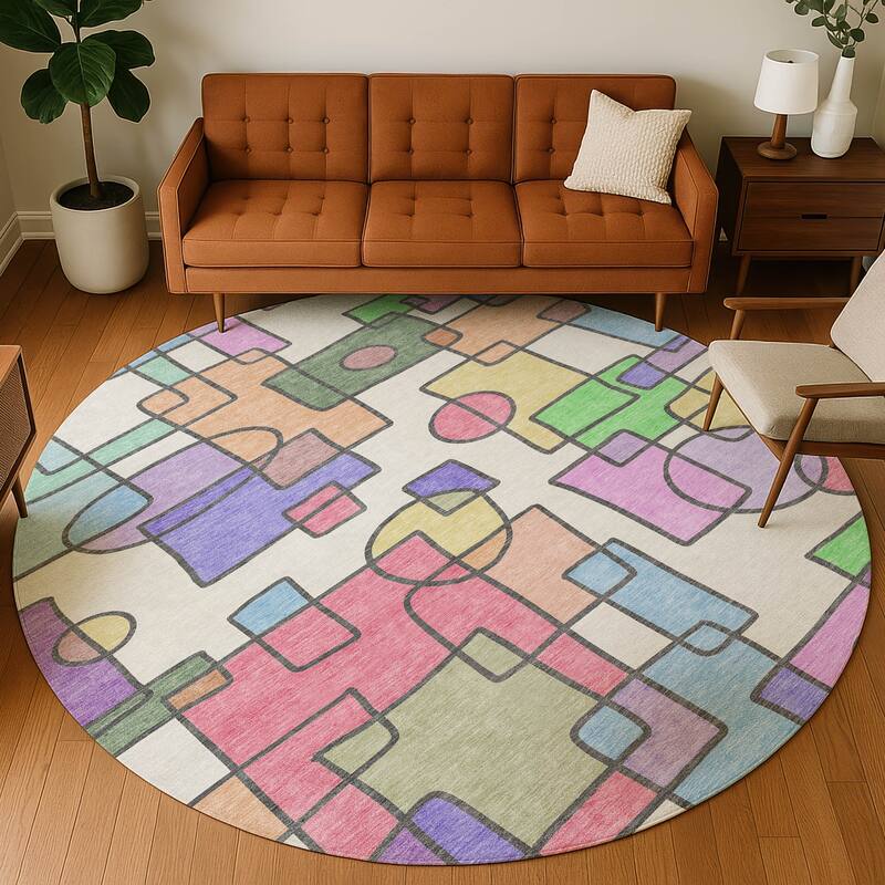 Machine Washable Indoor/ Outdoor Contemporary Prenner Chantille Rug