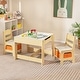 preview thumbnail 3 of 20, Costway Kids Table Chairs Set With Storage Boxes Blackboard Whiteboard