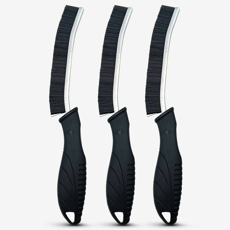 Cheer Collection 3 Piece Crevice Cleaning Brush Set with Fine Bristles