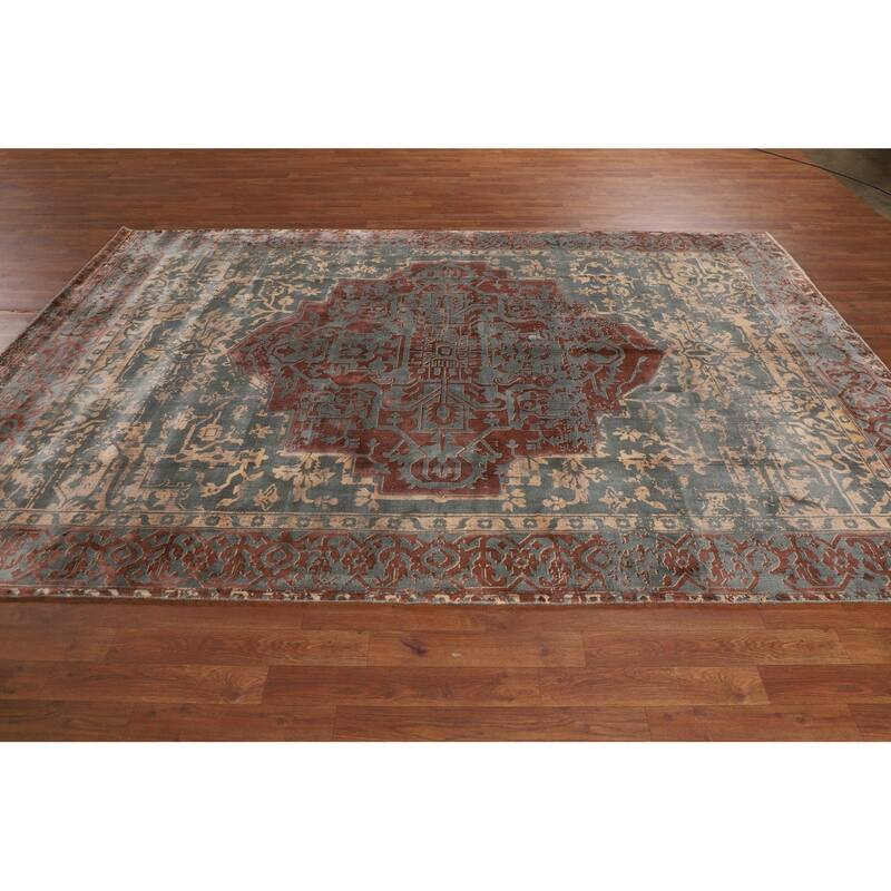 Contemporary / Abstract Area Rug Hand-Knotted Bedroom Wool Carpet - 6'6" X 9'9"