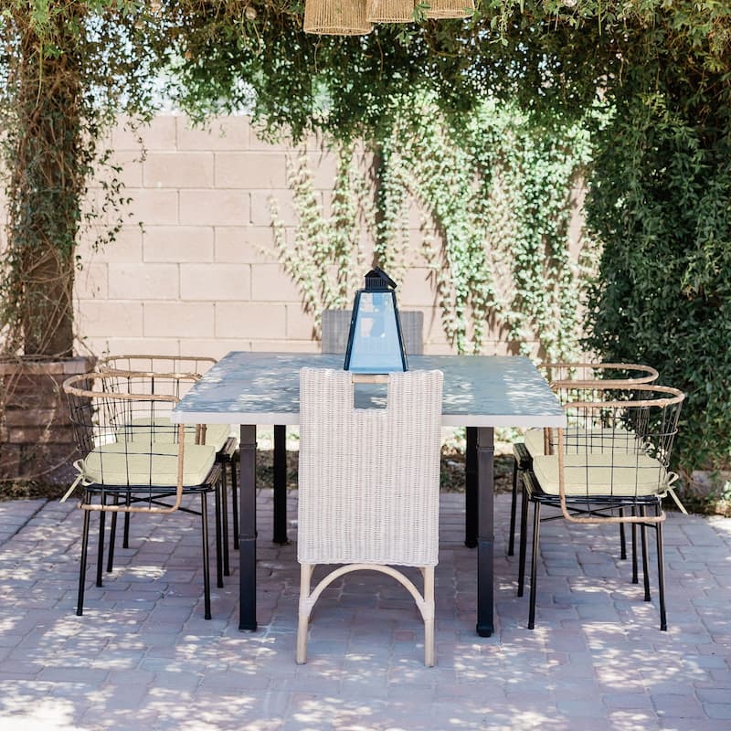 Aoodor Outdoor Dining Chair Cushions Set of 2, Outdoor Chair Pads with Ties, 20 x 19 inch
