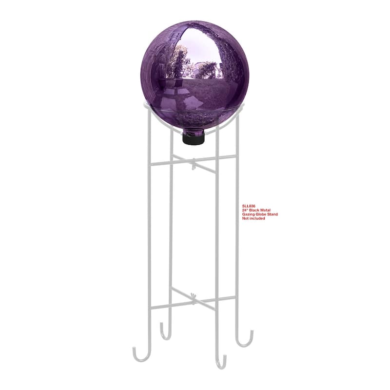 Alpine Corporation 10" Diameter Indoor/Outdoor Glass Gazing Globe Festive Yard Décor, Purple