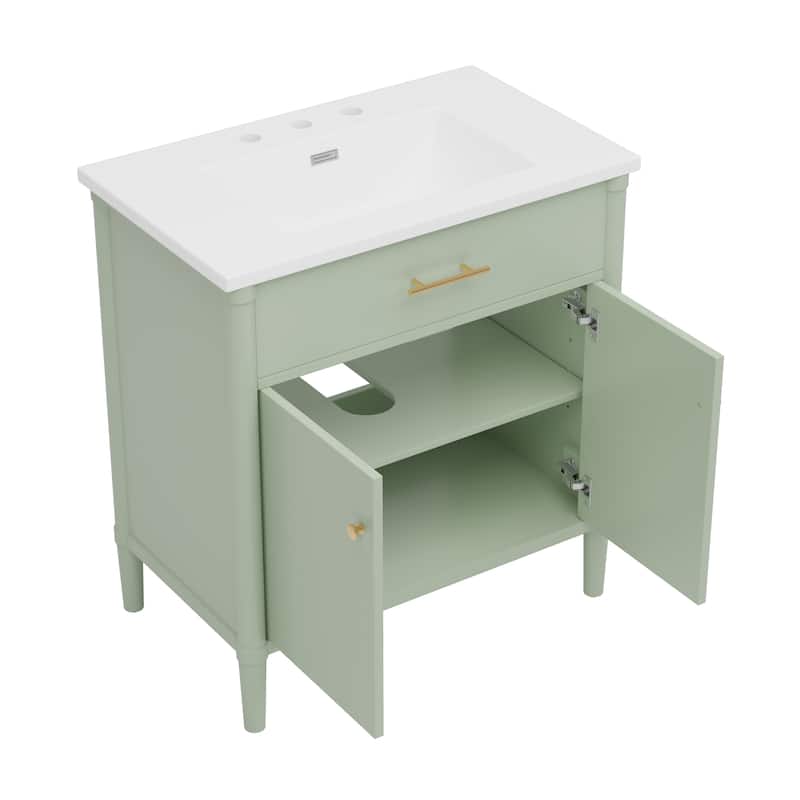 Bathroom Vanity with Sink, Bathroom Cabinet with Soft Close Doors and Adjustable Shelf