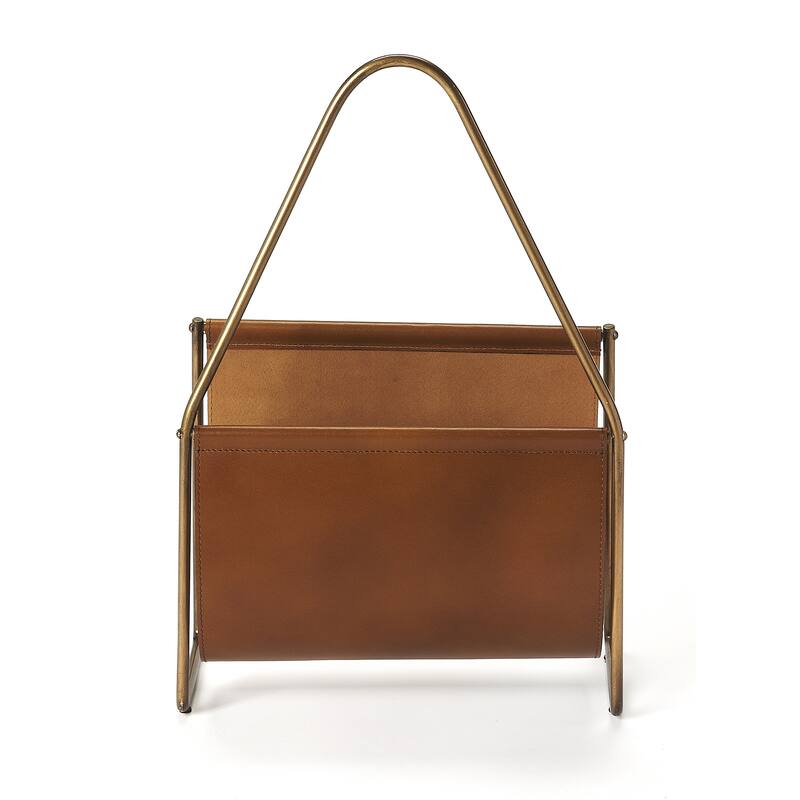 Butler Rupert Leather Magazine Basket