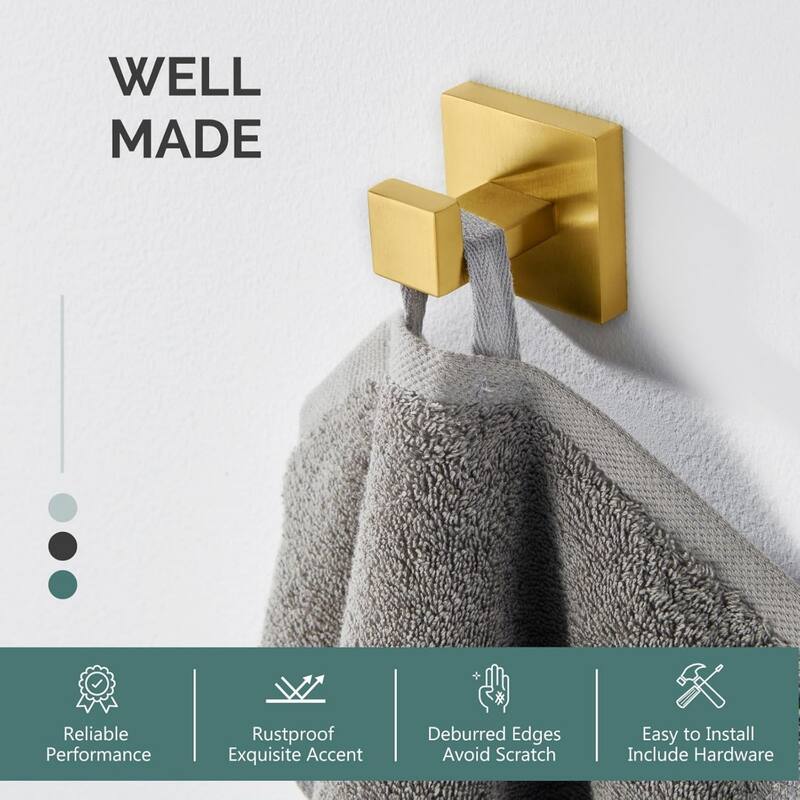 Angle simple towel hook for bathroom, 304 stainless steel shower towel hanger, wall coat hook.