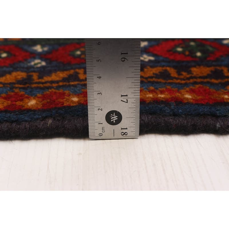 ECARPETGALLERY Hand-knotted Uzbek Kargahi Blue Wool Rug - 4'8 x 6'1