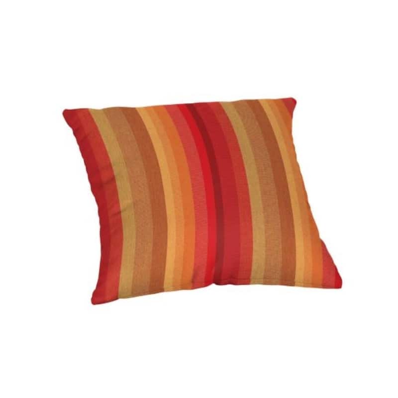Sunbrella 16-inch Square Striped Outdoor Throw Pillow - Astoria Sunset