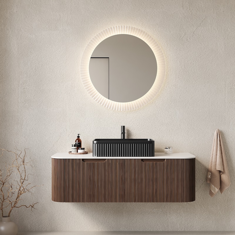 Wall-Mounted Floating Bathroom Vanity with Sink