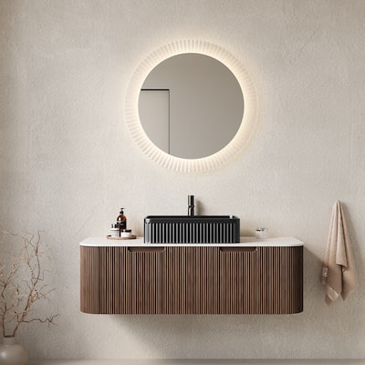 Wall-Mounted Floating Bathroom Vanity with Sink