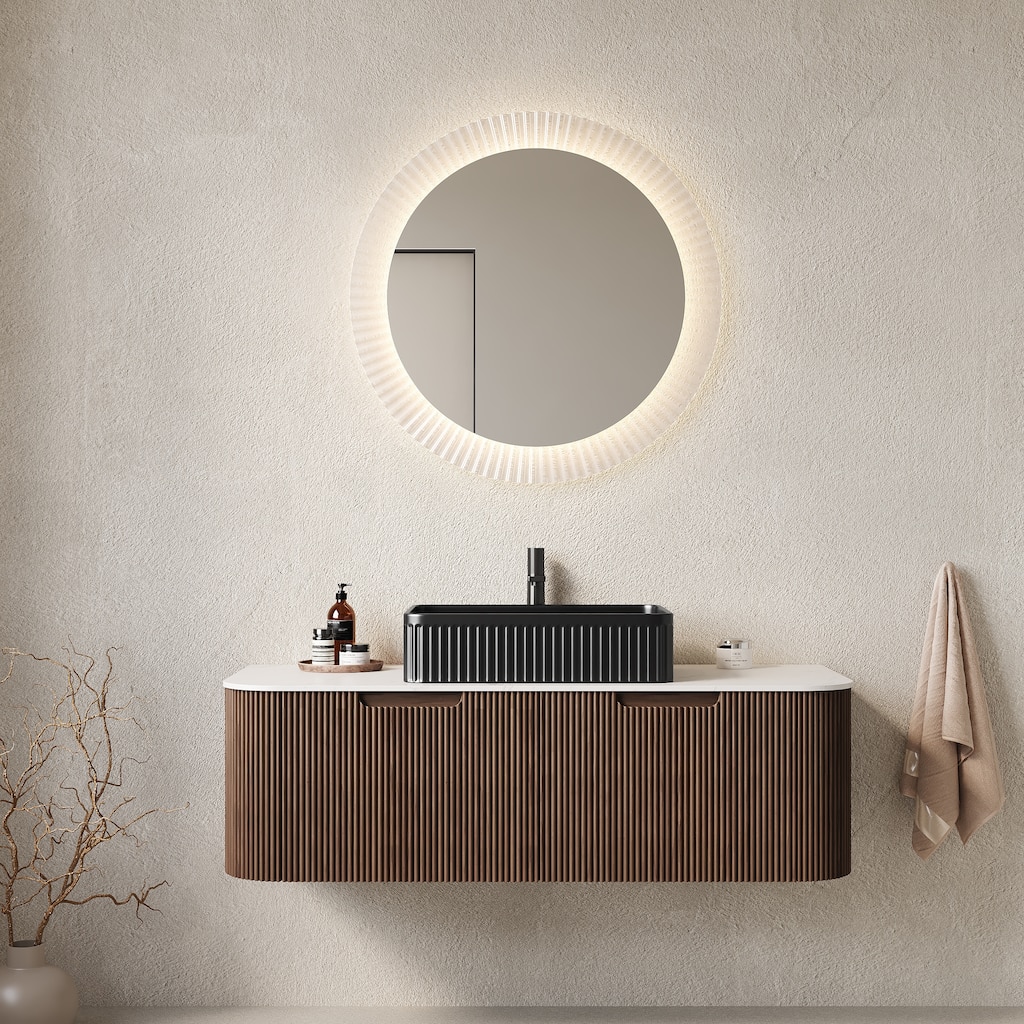 Wall-Mounted Floating Bathroom Vanity with Sink