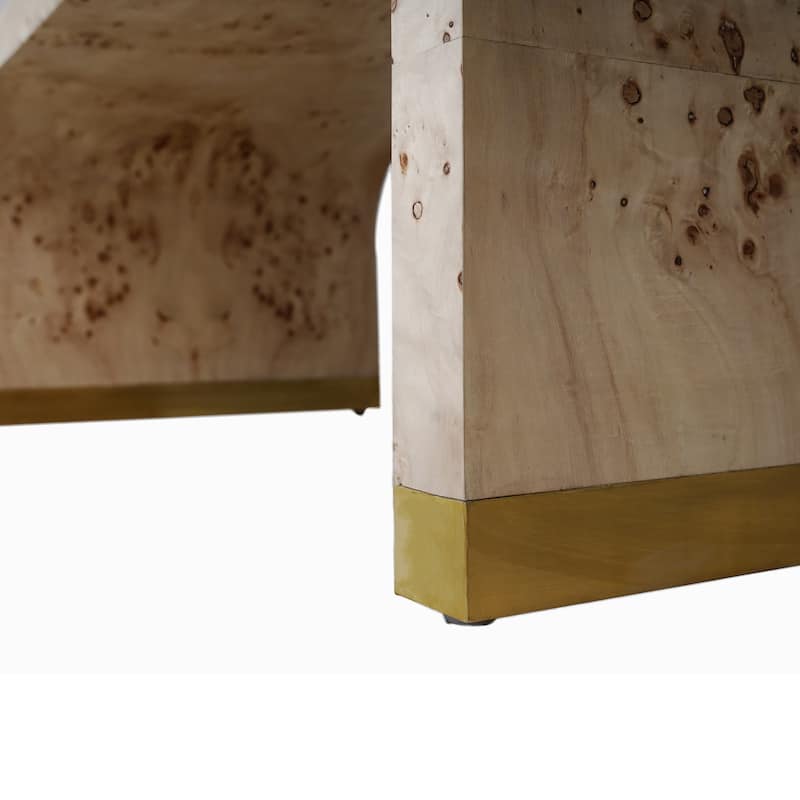 Sevita Davis Burl Wood Waterfall Edge Coffee Table - 44" W x 24" D x 18'' H