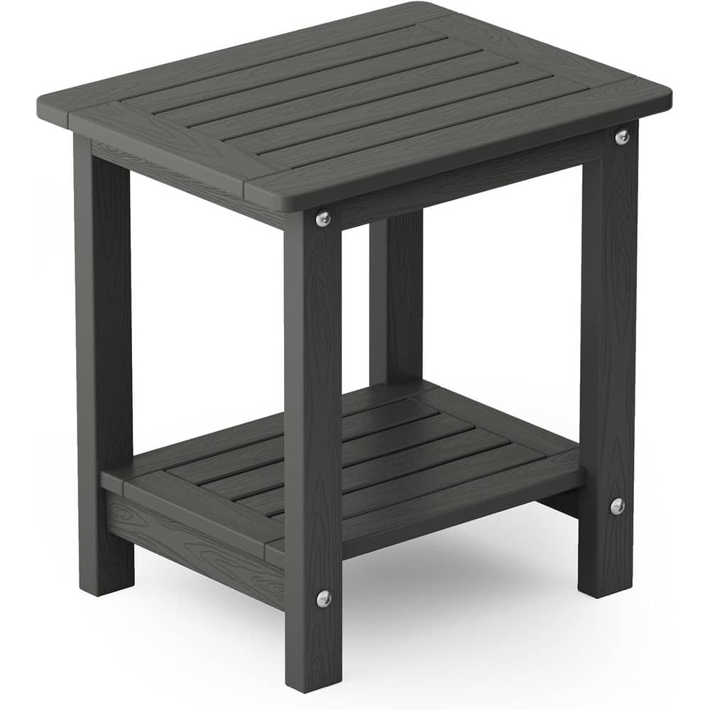 WINSOON HIPS All Weather 2 Layer Outside Table Adirondack Square Side Table