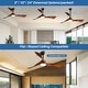 preview thumbnail 189 of 199, 42“/52"/60"/48" Noiseless Walnut Wood Ceiling Fan with Remote Control, Integrated Light Optional
