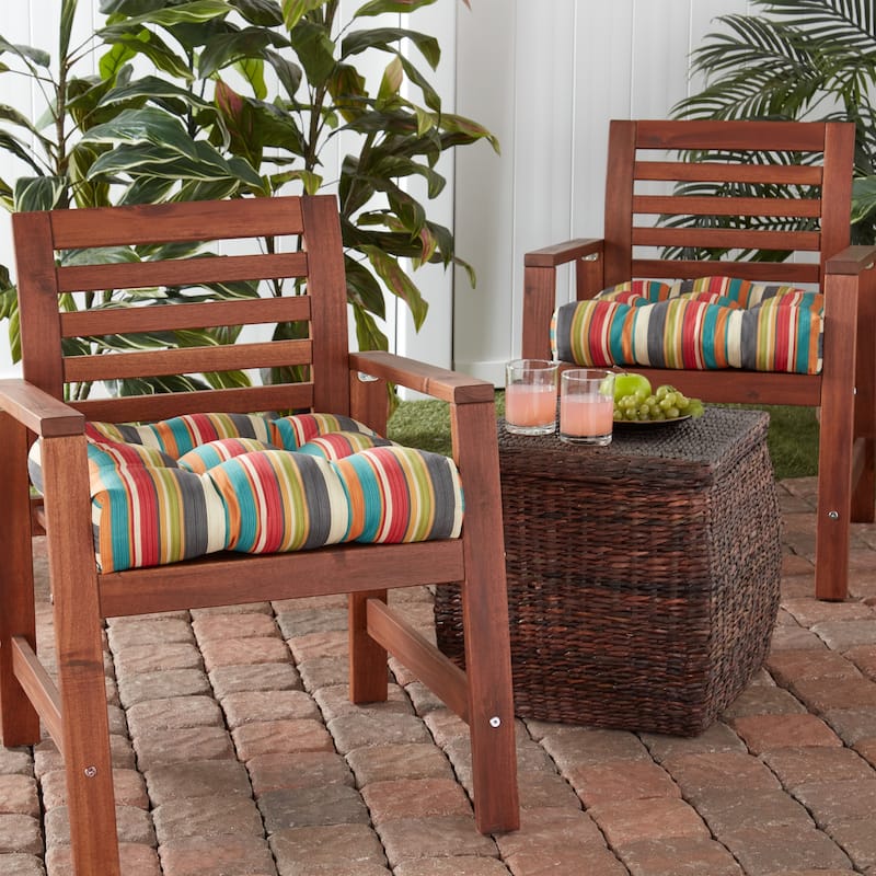 Greendale Home Fashions Multicolor Outdoor Dining Seat Cushion (Set of 2)