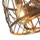 preview thumbnail 5 of 16, 19.7'' Caged Bronze Flush Mount Low Profile Ceiling Fan Chandelier