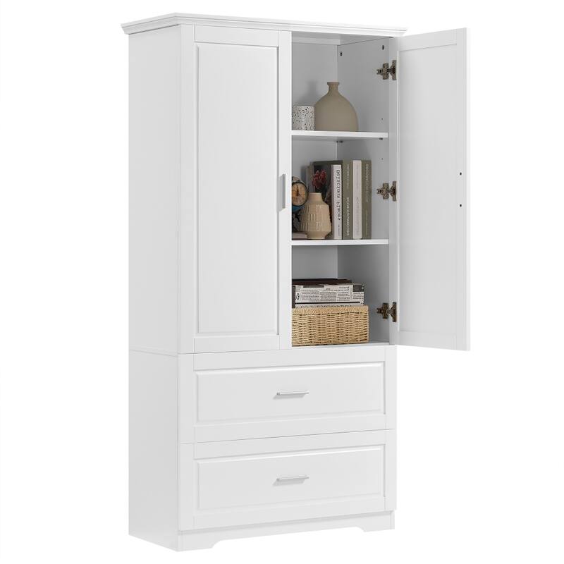 63.2 in.H Tall MDF Bathroom Storage Cabinet with Adjustable Shelf