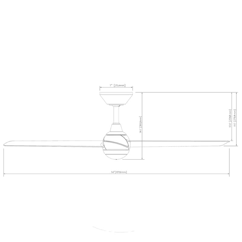 Pisces Indoor or Outdoor 3-Blade 54in Smart Ceiling Fan