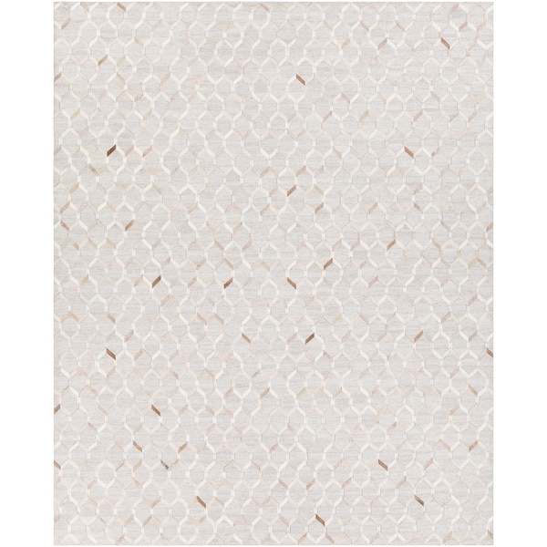 slide 2 of 20, Hand-Crafted Esplanade Viscose & Hair-on-hide Area Rug 10' x 14' - Beige - Rectangle
