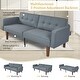 preview thumbnail 31 of 31, 68 in. Soft Convertible Sofa Bed with Adjustable Backrest and Solid Wood Legs