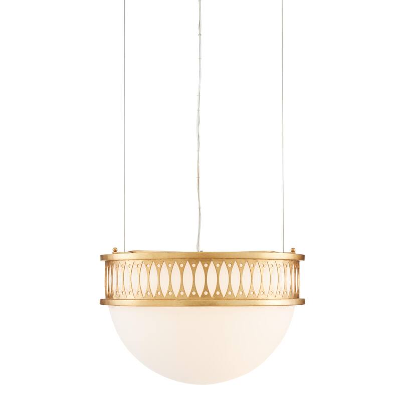 Currey & Company Lola Gold Pendant - 11"h x 16.25"dia - 11"h x 16.25"dia - Contemporary Gold Leaf/Painted Contemporary Gold