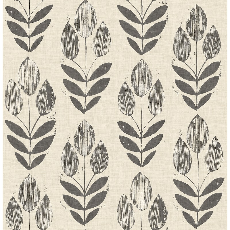 Florals & Flowers Gores Garland Light Blue Block Tulip 33' L X 20.5 W Wallpaper Roll