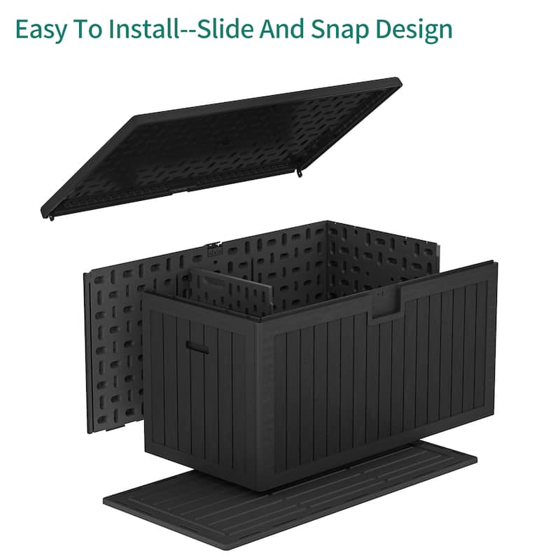 150 Gallon Outdoor Storage Waterproof Deck Box - N/A