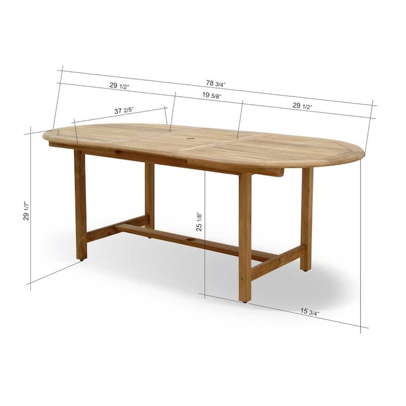 Amazonia FSC Solid Teak Danielle 7 piece Outdoor Patio Dining Set - 7 Piece