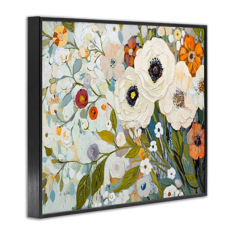 Stupell Blooming Round Flowers Arrangement Framed Giclee Art Design By Franklyn Gregory