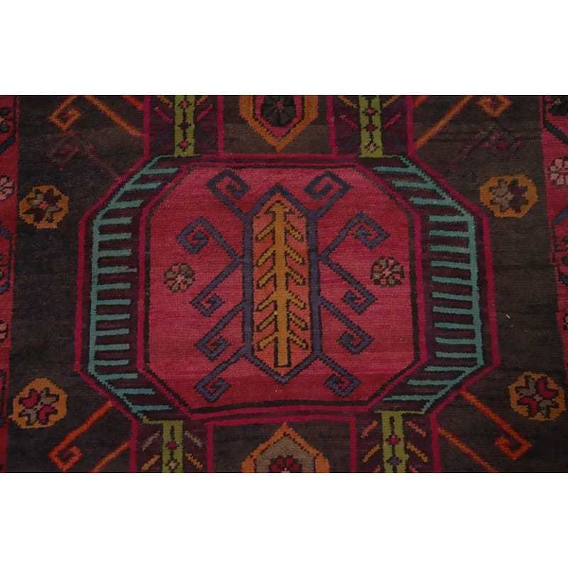 Hand Knotted Oriental 100% Wool Carpet Traditional Tribal Greys & Charcoal Ardebil Runner Rug - 10' 8'' X 3' 7''
