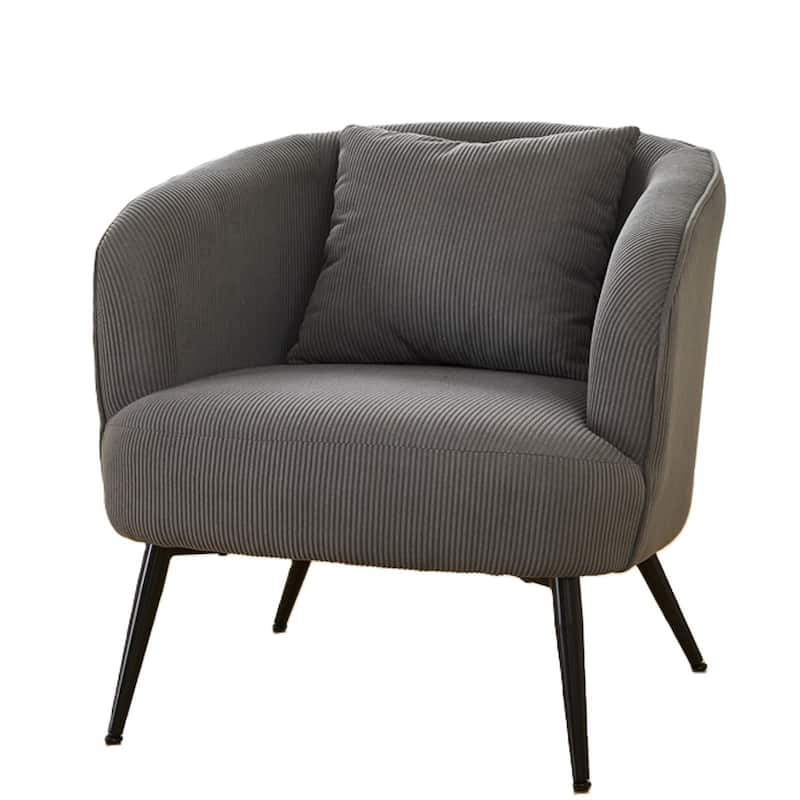 Modern Channel Back Corduroy Velvet Arm Chair