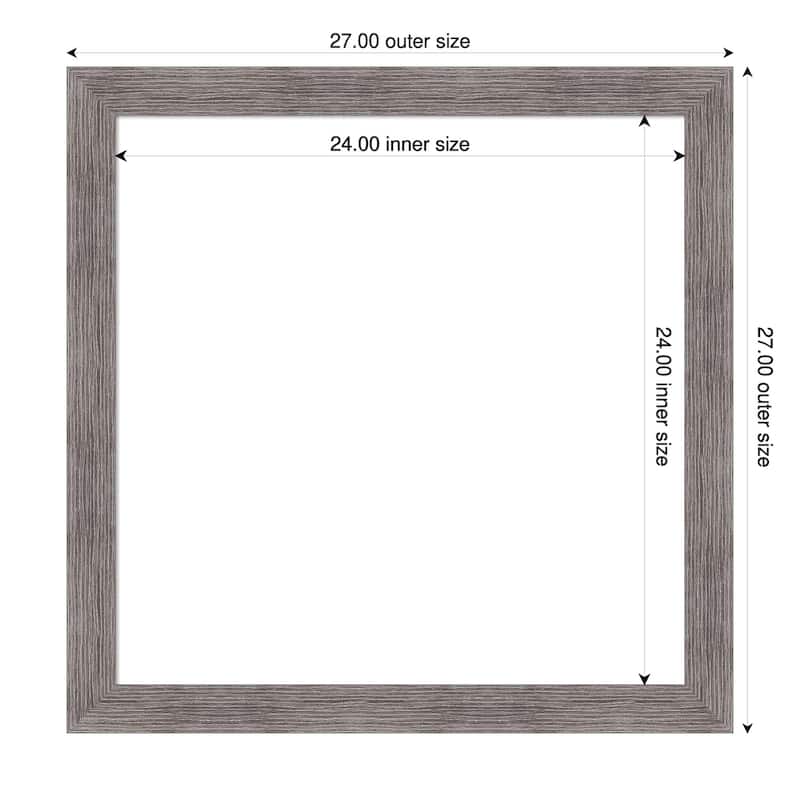 Amanti Art Pinstripe Plank Grey Narrow Framed Dry Erase Magnetic Board - 27 x 27 in