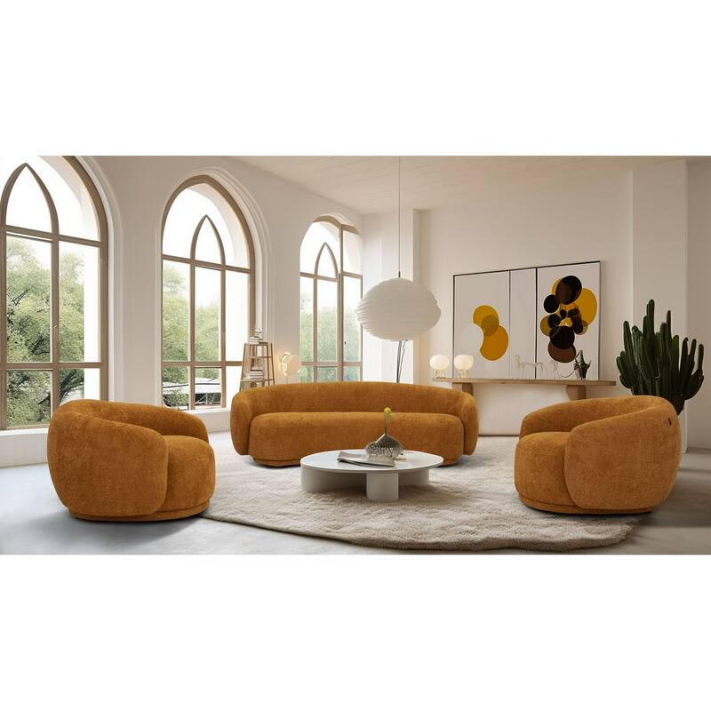 Divani Casa Andrew Modern Orange Fabric Accent Chair