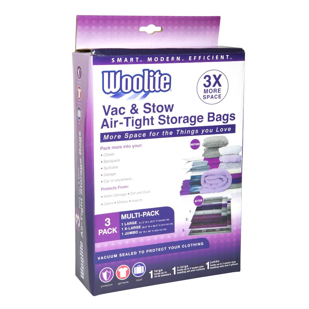 Laundry 360 Airtight Vacuum Storage Bags (Pack of 3) - 35"Wx48"H