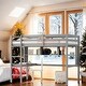 preview thumbnail 2 of 30, Elegant Twin Loft Bed with Desk, Bookcase, and Ladder -Pine Wood