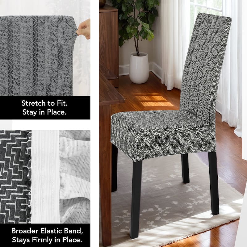 Stretch Jacquard Spandex Chair Covers 6 Pieces - 18x18x24 Inch