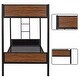 preview thumbnail 2 of 16, Vintage Classic Metal Bunk Bed Frame with Built-in Ladder