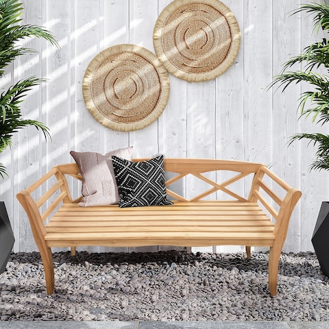 Seven Seas Teak Montana Teak Wood Outdoor Patio Bench, 5 Foot