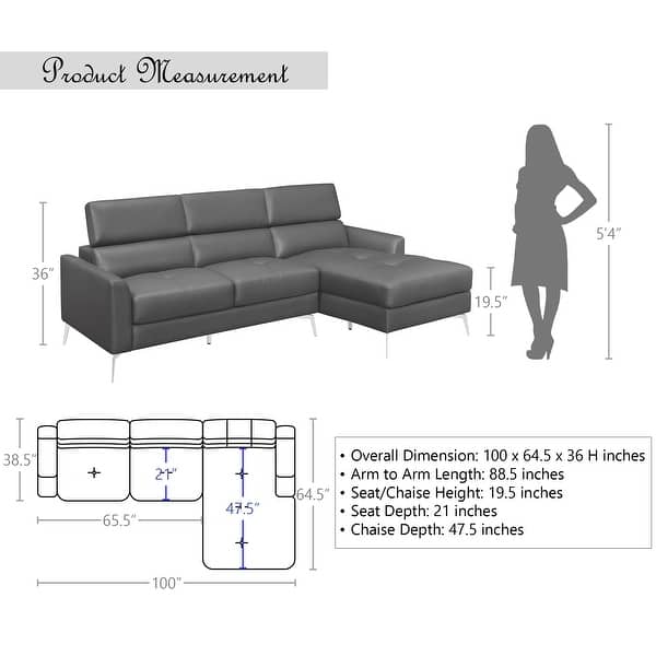 Helix Contemporary Grey Leather Sectional Sofa Bed Bath & Beyond