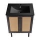 preview thumbnail 5 of 5, Classe 24 In. Black Oak Bathroom Vanity With Black Ceramic Sink Top
