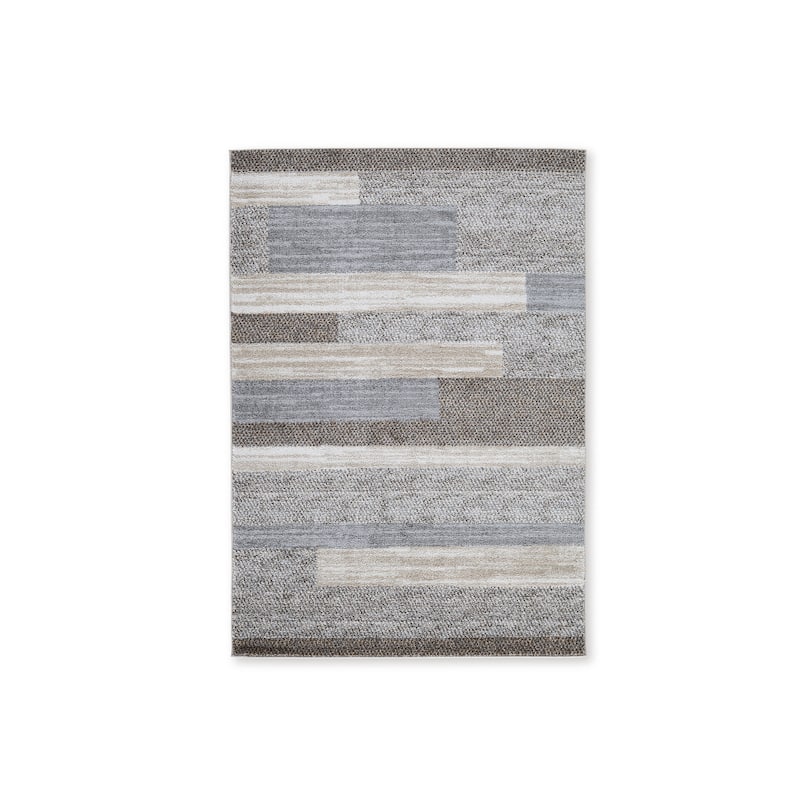Signature Design by Ashley Sethburn Cream/Brown/Gray Large Rug - 94" W x 119.75" D x 0.5" H