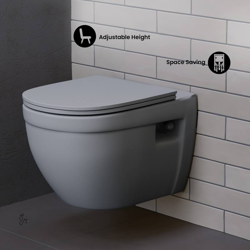 Ivy Wall-Hung Toilet Bowl Only In Matte Gray