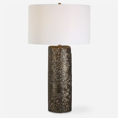 Uttermost Malaga Brass Table Lamp - 35.5" H X 20" W X 20" D