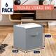 6 Pack Foldable Collapsible Storage Box Bins Shelf Basket Cube Organizer with Dual Handles -13 x 13 x 13