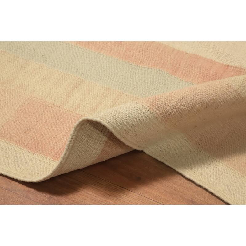 Hand Woven Oriental 100% Wool Carpet Southwestern Modern Multi-Colored Kilim Area Rug - 9' 1'' X 5' 11''