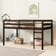 preview thumbnail 1 of 17, Rubber Wooden Twin Loft Bed with Ladder Espresso