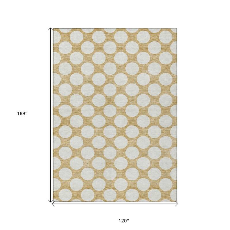HomeRoots Polka Dot Transitional Rectangle Outdoor Rug