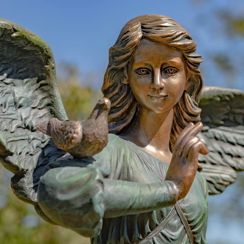 46 Inch Tall Magnesium Angel Statue with Billowing Dress