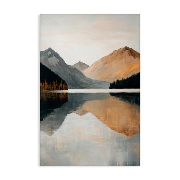 Stupell Terracotta Reflection Mountain Range Canvas Wall Art Design by ...