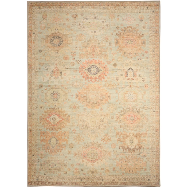 Nourison Vintage Washables Indoor only Green Persian Area Rug - 4' x 6' - Sage/Multicolor